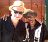 Webb poses with legendary blues guitarist Hubert Sumlin at the 2010 FitzGerald's 4th of July American Music Festival. Photo Credit: Joe V. McMahan